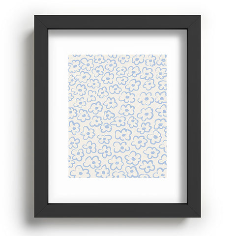 Bohomadic.Studio Light Blue Daisies Pattern Recessed Framing Rectangle