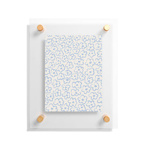 Bohomadic.Studio Light Blue Daisies Pattern Floating Acrylic Print