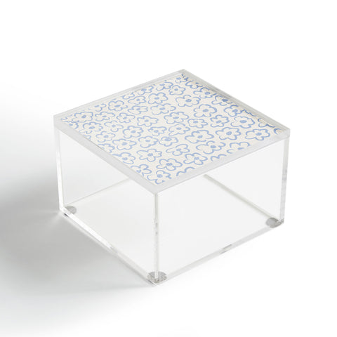 Bohomadic.Studio Light Blue Daisies Pattern Acrylic Box