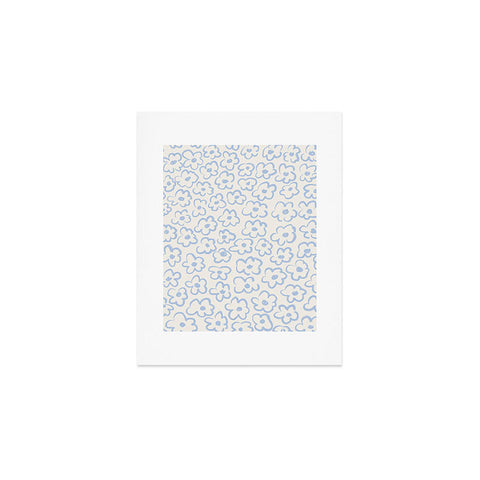 Bohomadic.Studio Light Blue Daisies Pattern Art Print