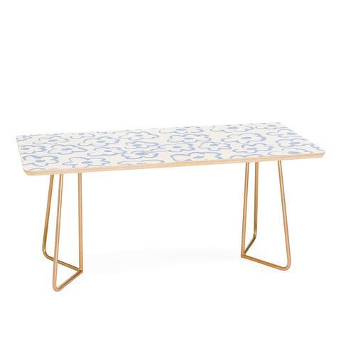 Bohomadic.Studio Light Blue Daisies Pattern Coffee Table