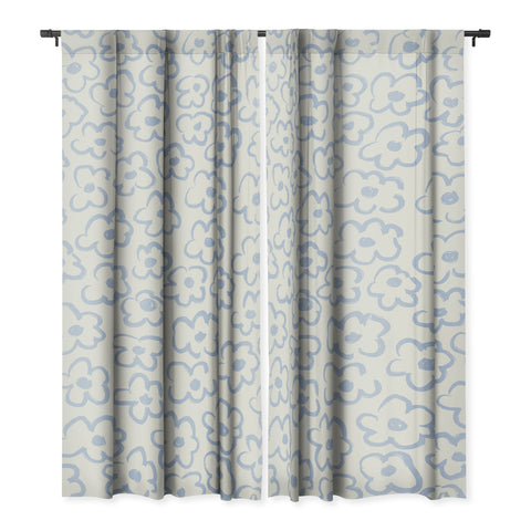 Bohomadic.Studio Light Blue Daisies Pattern Blackout Non Repeat