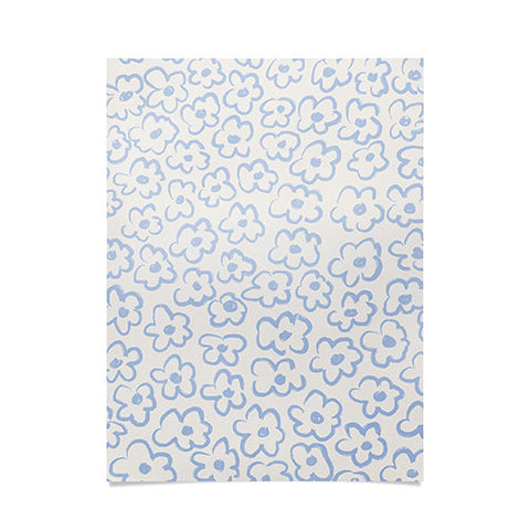 Bohomadic.Studio Light Blue Daisies Pattern Poster