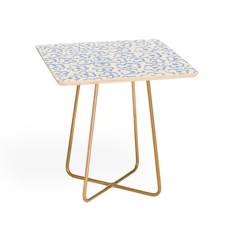 Bohomadic.Studio Light Blue Daisies Pattern Side Table