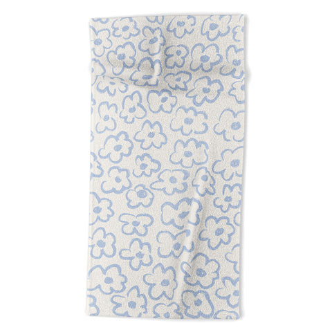 Bohomadic.Studio Light Blue Daisies Pattern Beach Towel