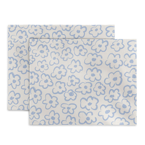 Bohomadic.Studio Light Blue Daisies Pattern Placemat