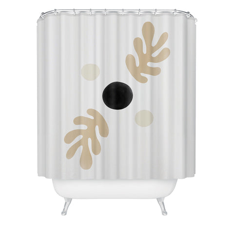 Bohomadic.Studio Linen Leaves Balance Shower Curtain