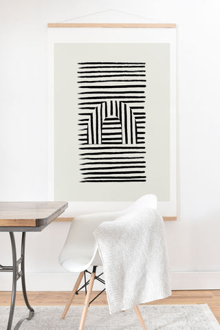 Bohomadic.Studio Minimal Series Black Striped Arch Art Print And Hanger