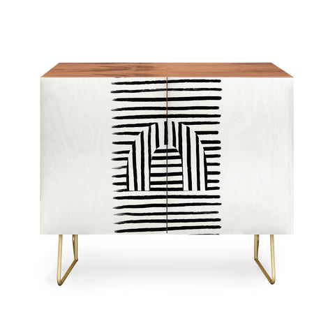 Bohomadic.Studio Minimal Series Black Striped Arch Credenza