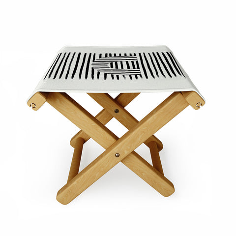 Bohomadic.Studio Minimal Series Black Striped Arch Folding Stool