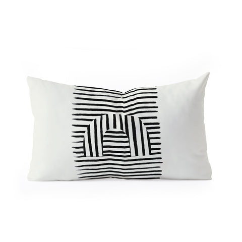 Bohomadic.Studio Minimal Series Black Striped Arch Oblong Throw Pillow