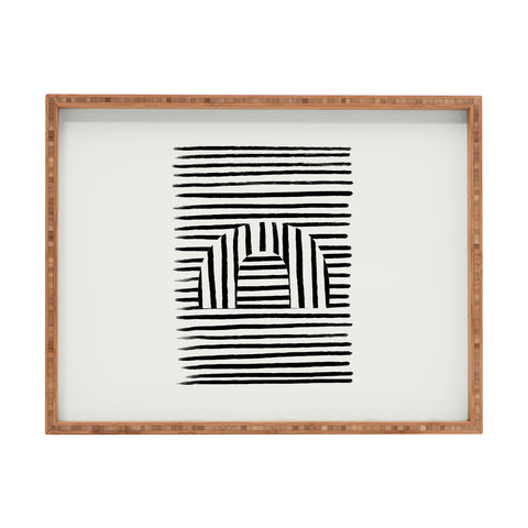 Bohomadic.Studio Minimal Series Black Striped Arch Rectangular Tray