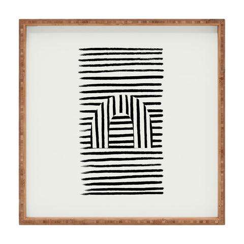 Bohomadic.Studio Minimal Series Black Striped Arch Square Tray