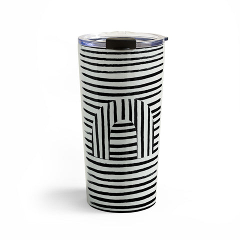 Bohomadic.Studio Minimal Series Black Striped Arch Travel Mug