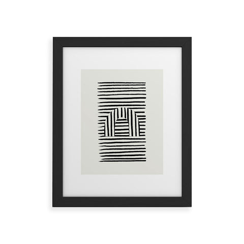 Bohomadic.Studio Minimal Series Black Striped Arch Framed Art Print