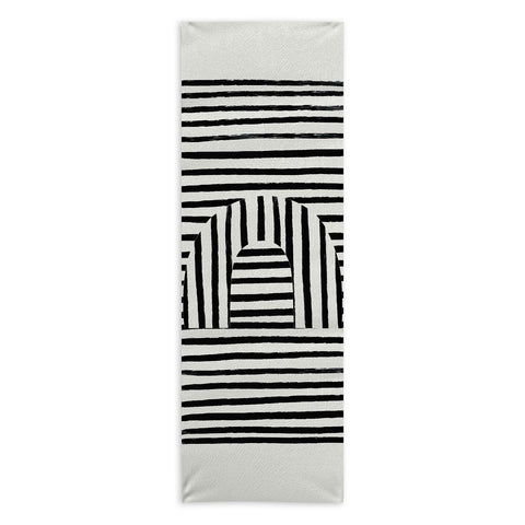 Bohomadic.Studio Minimal Series Black Striped Arch Yoga Towel