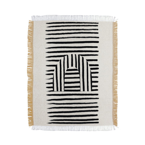 Bohomadic.Studio Minimal Series Black Striped Arch Throw Blanket
