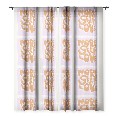 Bohomadic.Studio Modern More Self Love Quote Sheer Window Curtain