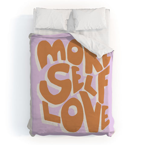 Bohomadic.Studio Modern More Self Love Quote Duvet Cover