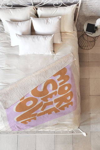 Bohomadic.Studio Modern More Self Love Quote Fleece Throw Blanket