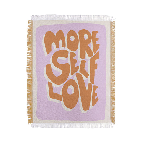 Bohomadic.Studio Modern More Self Love Quote Throw Blanket