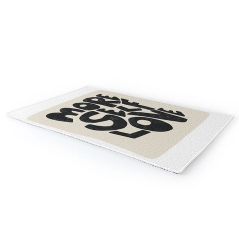 Bohomadic.Studio Modern Self Love Art in Black Area Rug