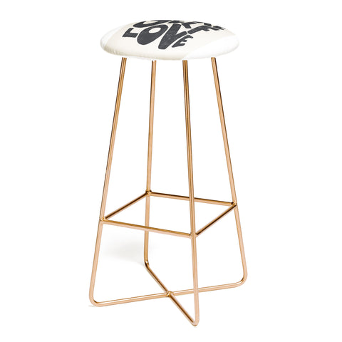 Bohomadic.Studio Modern Self Love Art in Black Bar Stool