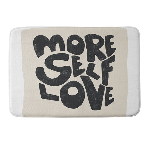 Bohomadic.Studio Modern Self Love Art in Black Memory Foam Bath Mat