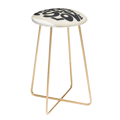 Bohomadic.Studio Modern Self Love Art in Black Counter Stool