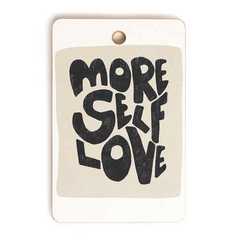 Bohomadic.Studio Modern Self Love Art in Black Cutting Board Rectangle