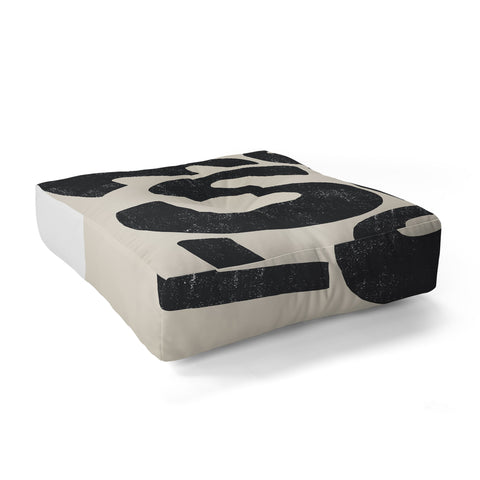 Bohomadic.Studio Modern Self Love Art in Black Floor Pillow Square