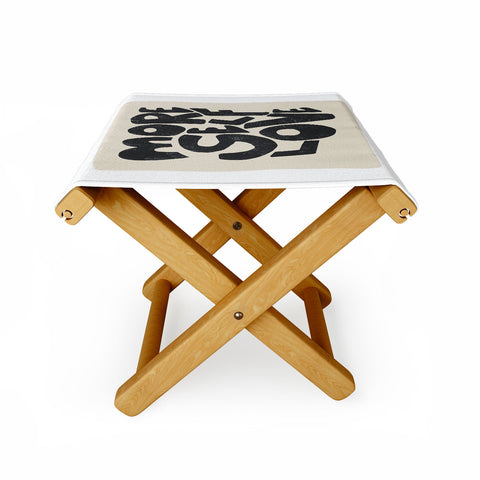 Bohomadic.Studio Modern Self Love Art in Black Folding Stool