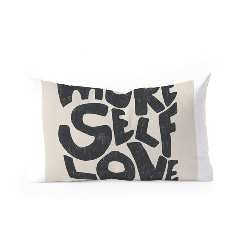 Bohomadic.Studio Modern Self Love Art in Black Oblong Throw Pillow
