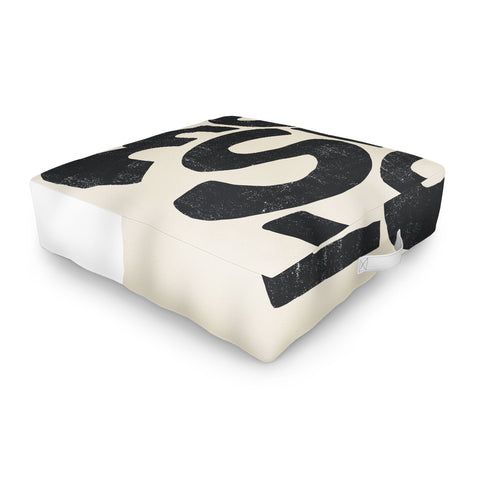 Bohomadic.Studio Modern Self Love Art in Black Outdoor Floor Cushion