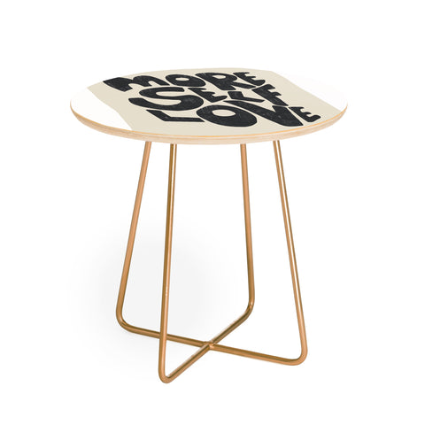 Bohomadic.Studio Modern Self Love Art in Black Round Side Table