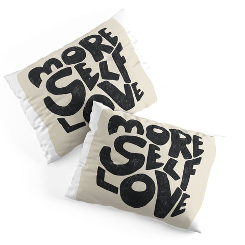 Bohomadic.Studio Modern Self Love Art in Black Pillow Shams