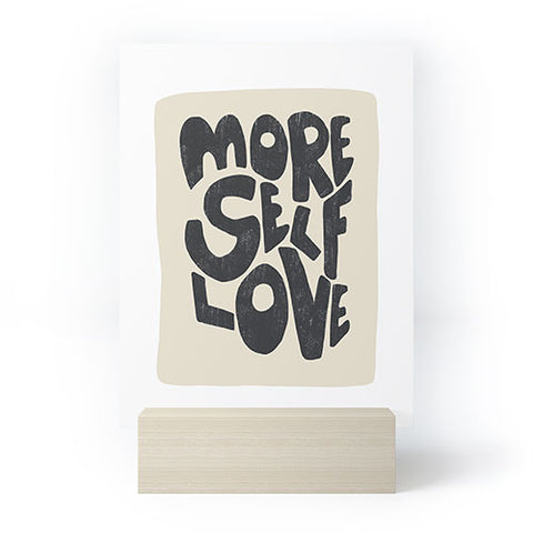 Bohomadic.Studio Modern Self Love Art in Black Mini Art Print
