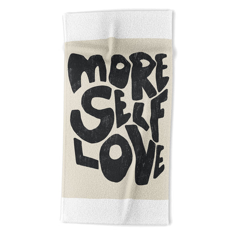 Bohomadic.Studio Modern Self Love Art in Black Beach Towel