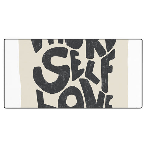 Bohomadic.Studio Modern Self Love Art in Black Desk Mat