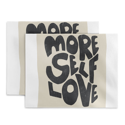Bohomadic.Studio Modern Self Love Art in Black Placemat