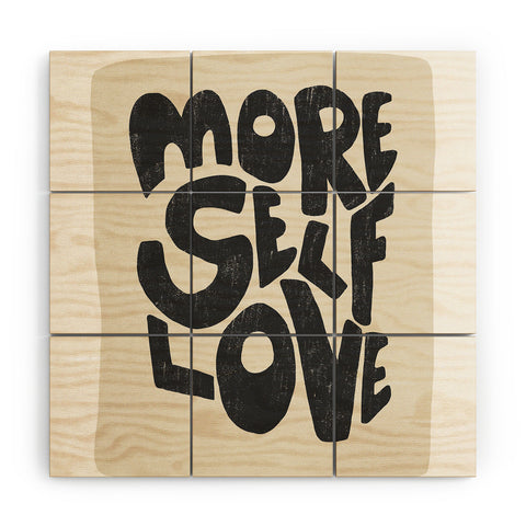 Bohomadic.Studio Modern Self Love Art in Black Wood Wall Mural