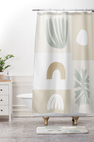 Bohomadic.Studio Sage Garden Elements Shower Curtain And Mat