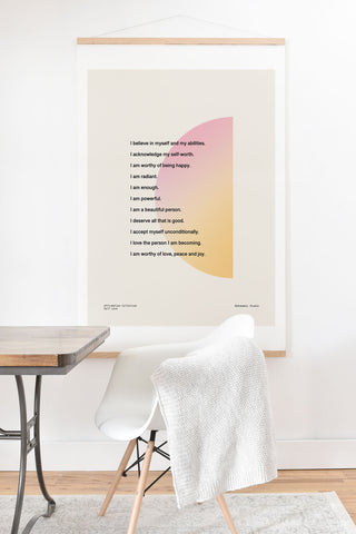 Bohomadic.Studio Self Love Affirmations Positivity Art Print And Hanger