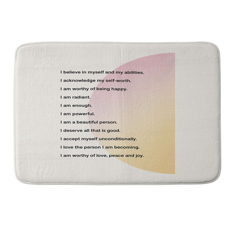 Bohomadic.Studio Self Love Affirmations Positivity Memory Foam Bath Mat