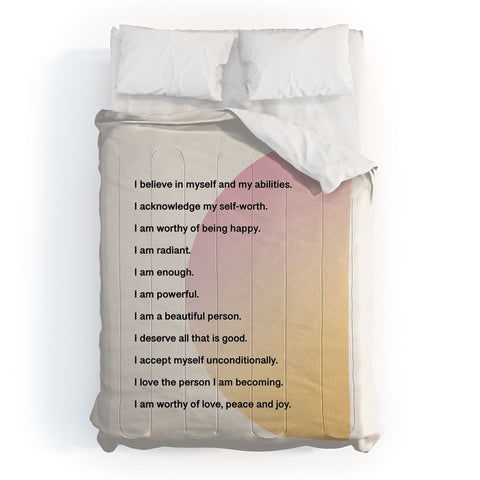 Bohomadic.Studio Self Love Affirmations Positivity Comforter