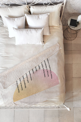 Bohomadic.Studio Self Love Affirmations Positivity Fleece Throw Blanket
