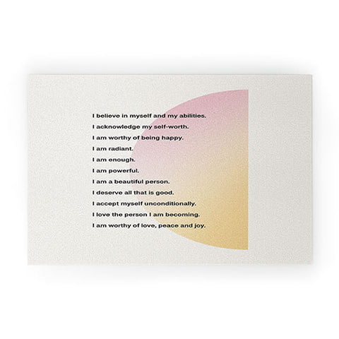 Bohomadic.Studio Self Love Affirmations Positivity Welcome Mat