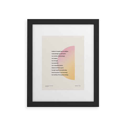 Bohomadic.Studio Self Love Affirmations Positivity Framed Art Print