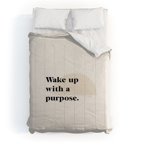 Bohomadic.Studio Wake Up With A Purpose Motivational Quote Comforter
