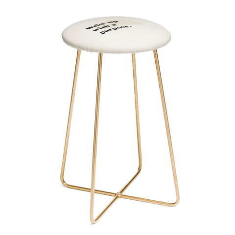 Bohomadic.Studio Wake Up With A Purpose Motivational Quote Counter Stool